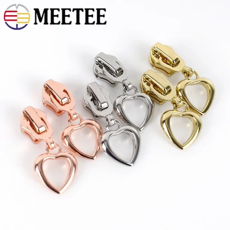 20pcs Meetee 5# Zipper Sliders for Nylon Zippers Jacket Clothes Zip Repair Kit Zips Head Puller DIY Bag Sewing Accessories