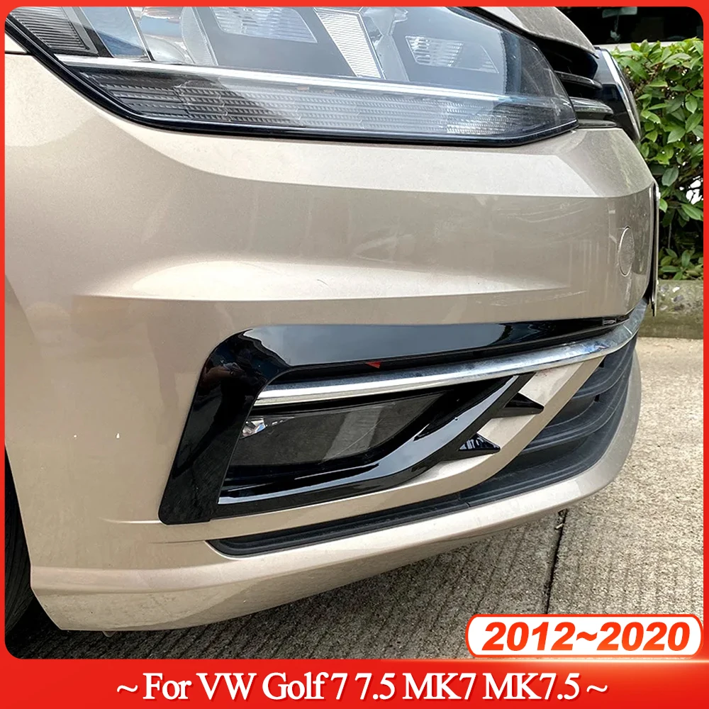 

2Pcs Front Bumper Lip Spoiler Car Bumper Fog Lamp Grille Cover Trim For VW Golf 7 7.5 MK7 MK7.5 2012-2020 ABS Bodykits Tuning