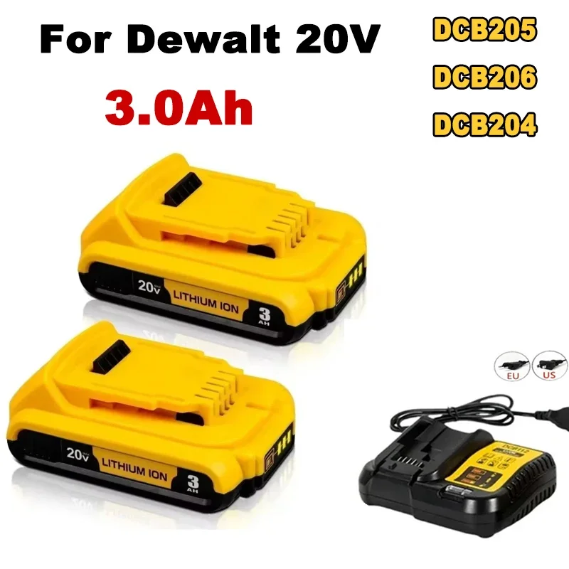 

2024 20V 3.0Ah DCB203 Lithium Battery Replacement for Dewalt Max DCB200 DCB205 DCB206 DCB184 DCB201 18 Volt Power Tools