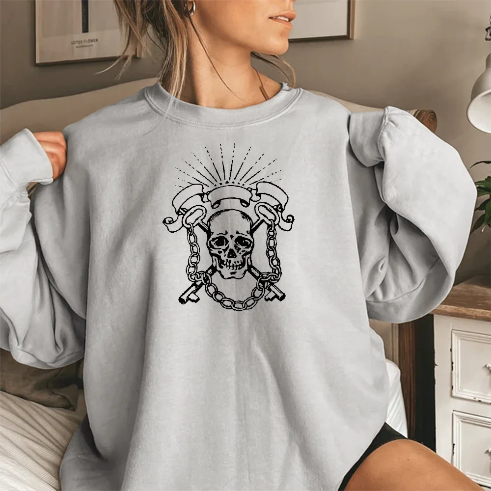 Deadly Skull with Chains Casual Daily Wear Unisex Sweatshirt with Multiple Colors Versatile Stylish Pullover New Arrival
