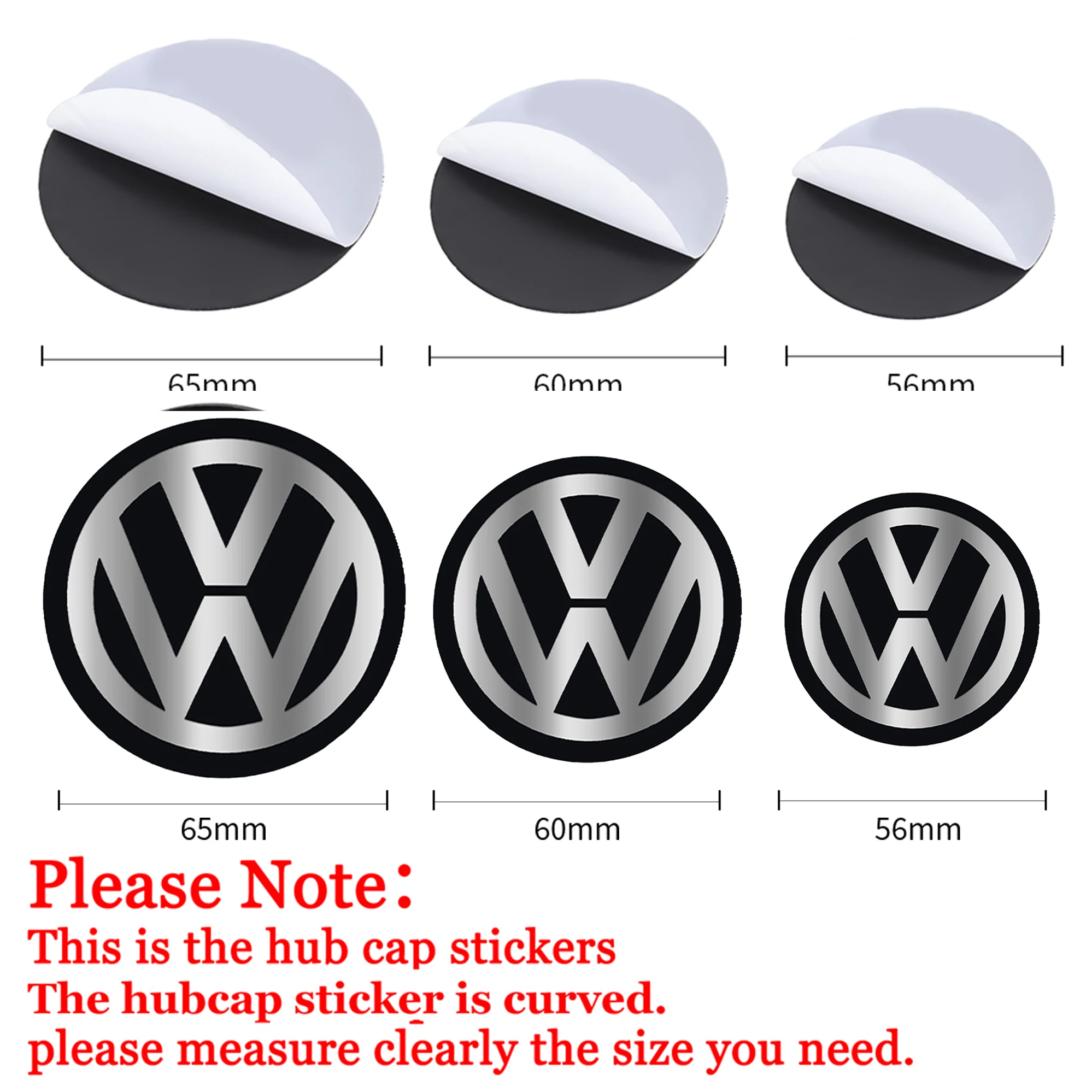 56/60/63/65/68mm Car Styling Wheel Center Covers Emblem Hub Caps Stickers Auto Refit Accessories For Volkswagen VW GTI R Badge