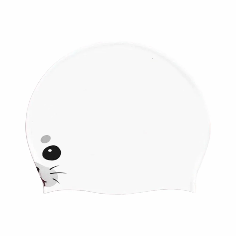 Cute Waterproof Silicone Swim Cap Quick Dry Funny Swimming Hat Cartoon Comfortable Fit Animal Printed Cap Pool Use