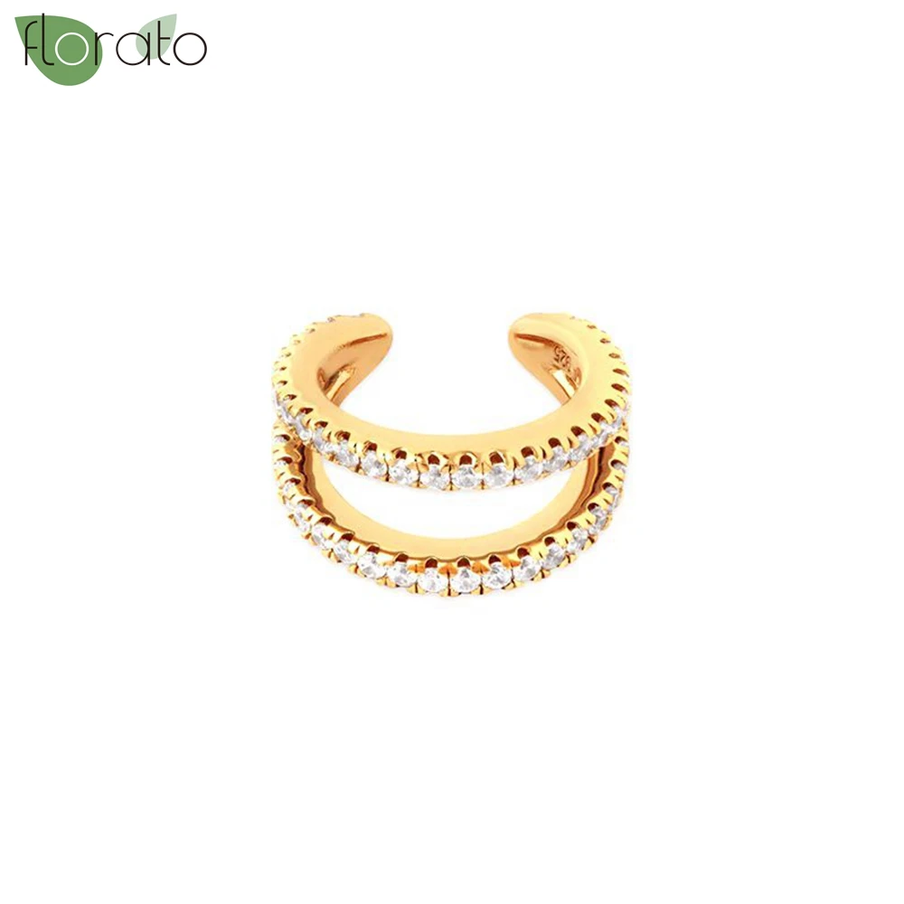 

1Piece Sparkling CZ Cuff Wrap Clip on Earrings Women Girls Climber Ear Cartilage Bone Clips Fake Earring Non Piercing Jewelry