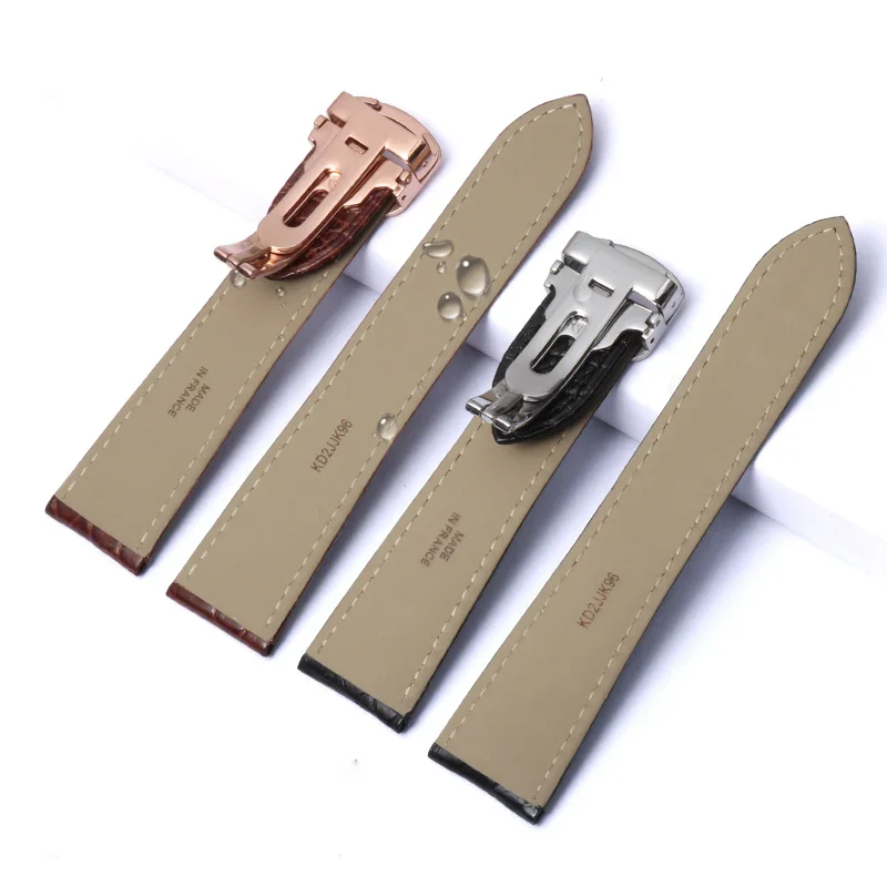 Alligator Genuine Leather Watch Strap 16mm 18mm 20mm 22mm For Cartier Solo Tank  London Calibo Leather Watch Band Men And Women