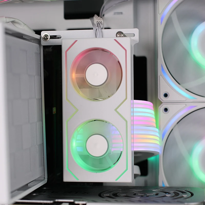 PC Memory Cooling Radiator 4Pin PWM/5V 3Pin ARGB with 2 Cooling Fan RAM Radiator Heatsink for DDR4 DDR5 RAM Cooler White-VVNB