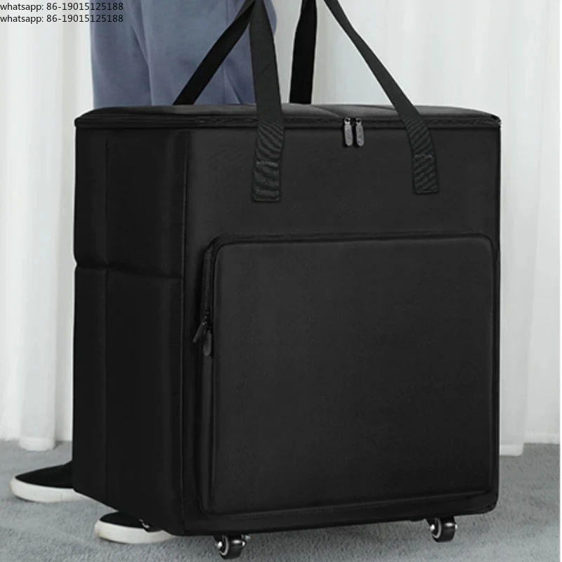 24 / 27 Inch Large Capacity Shockproof Desktop Computer Host Bag with Thickened Cotton Clip and Movable Monitor Storage Box