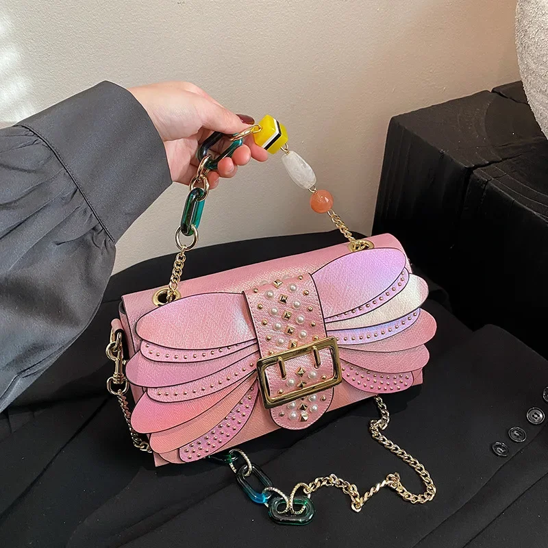 

2025 Trendy Euro-American Retro Snakeskin Bag Square Chain Crossbody Shoulder Elegant Luxury Texture