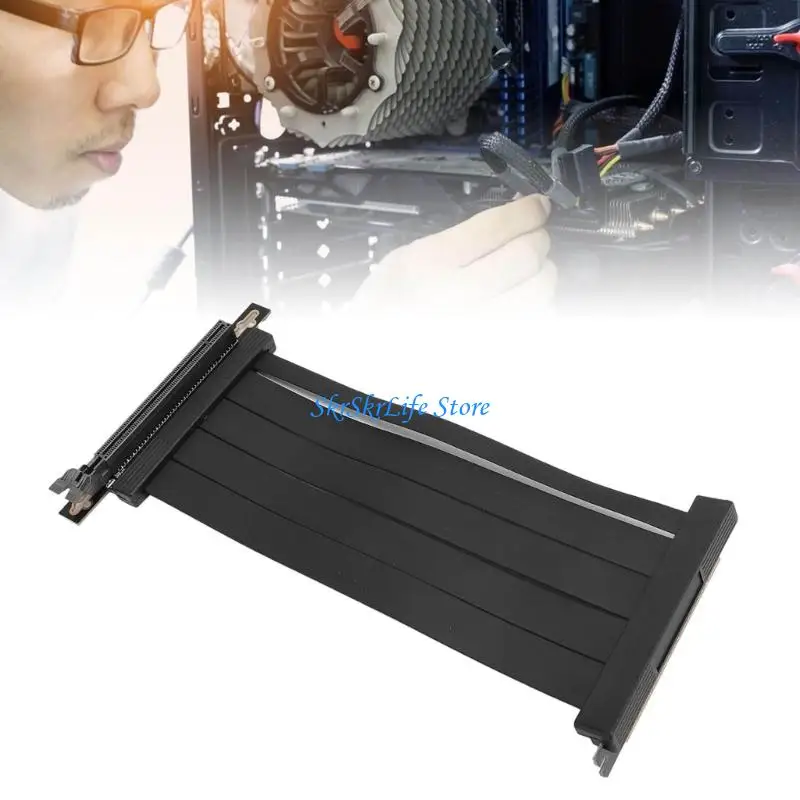 

E65E PCIe version x16 Double Reverse Visuals Card Extension Cable 30CM For Tall Execution GPUs Like 4090 And RX 8900 Optimizing