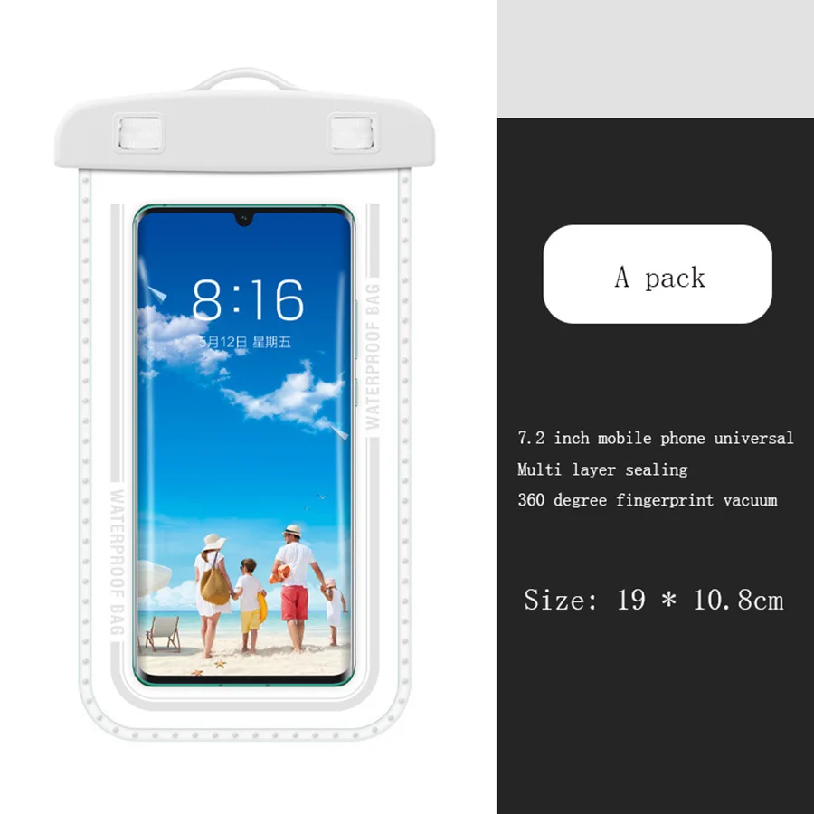 Waterproof Phone Pouch Drift Diving Swimming Bag Underwater Dry Bag Case Cover For Phone Water Sports Beach Pool Skiing 6 inch