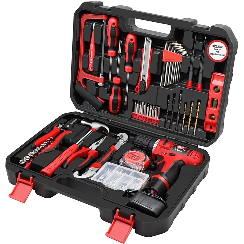 P2982A 109pcs Power Drill Home Repair Power Electrical Tool Set Herramientas