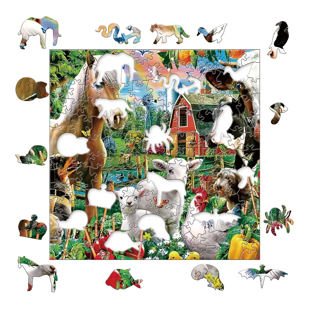 

Unique And Interesting Animal Farm Birthday Gifts For Adults And Children Wooden Puzzle Diy Crafts Jigsaw Puzzles For Adults