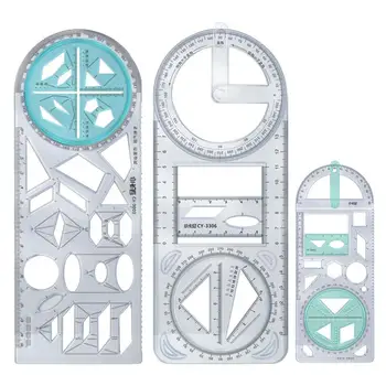 Wielofunkcyjne linijka geometryczna narzędzie do pomiaru szablon do rysowania geometrycznej dla uczeń reguły pomiaru architektury biurowej