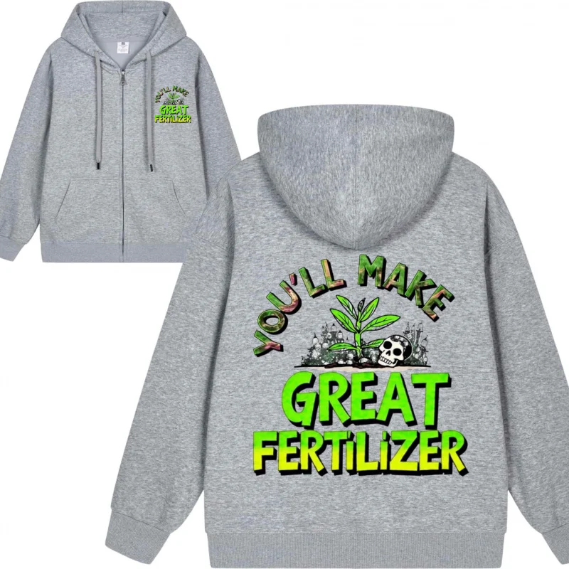 Мужская толстовка на молнии Life Is A Great Fertilizer 2025 Новый стиль Повседневный стиль для пар Повседневный и свободный стиль