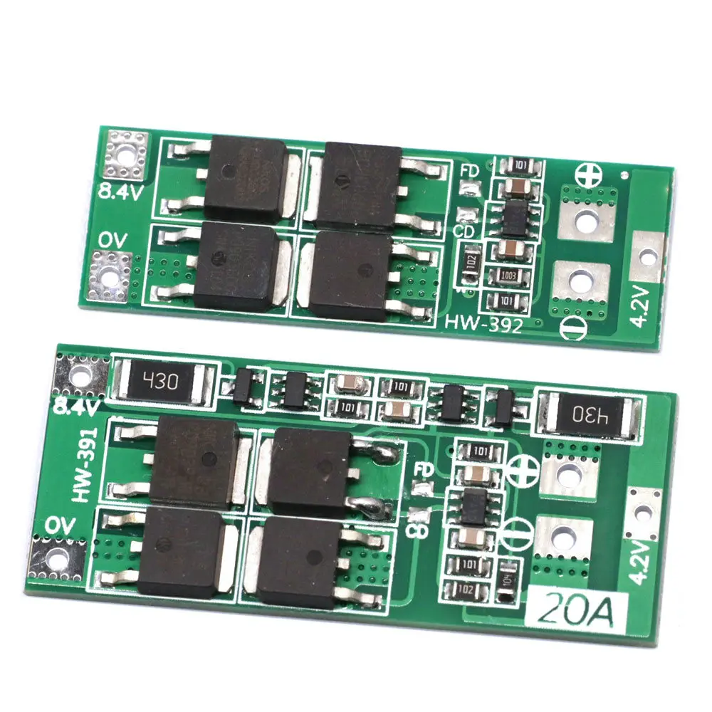 2S 20A 7.4V 8.4V 18650 Lithium Battery Protection Board/BMS Board Standard/Balance For DIY