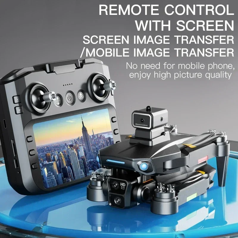 Controllo schermo ultra grande PRO drone Telecamera ad alta definizione 4K FPV senza spazzole per evitare ostacoli, ritorno automatico, telecomando