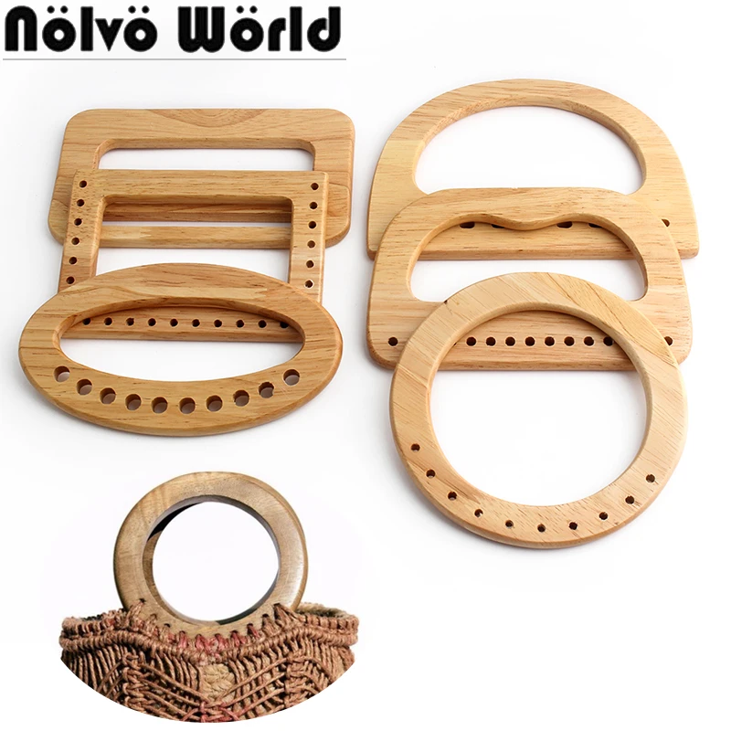 

4/10/20PCS Natural Oval/Rectangle Shape Sewing Wooden Bag Handle For Totes Bags Handbag Purse Frame Gift Making Accessories