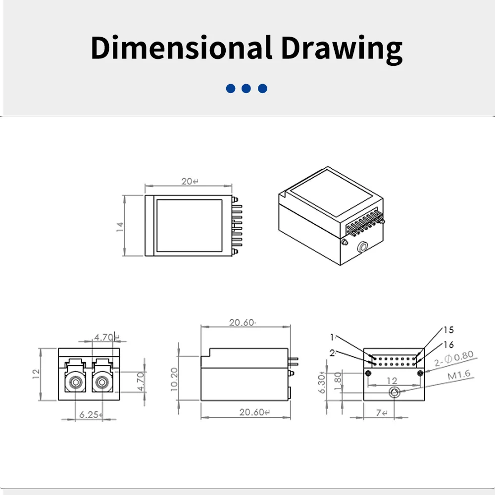 10GbE Optical SFP Module for High-Definition Visual Millimeter-Wave Radar in Vehicles 16-Pin Solder Pin Type