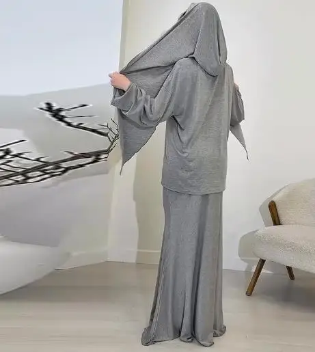 Women's Skirts Outfits Casual Loose Headscarf Long Sleeve Top & Skirt Sets Autumn New 2025 Woman Fashion Two-Piece Set