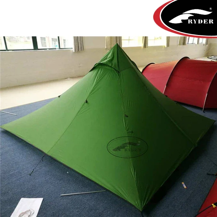 Mountaineering Hiking Pole 3 Season Waterproof Camping Pyramid Tent 20D Double Siliconized Nylon Super LightWeight Teepee Tent