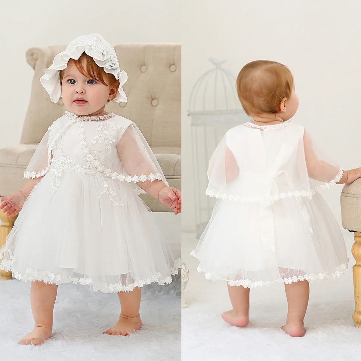 Baby Girl Clothes Vestidos Infantil For Girls Princess Lace Tutu Infant Birthday Party Evening Newborn Dress  3 6 months 1 Year