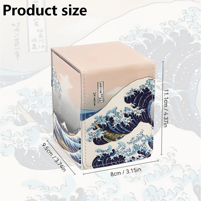 صندوق بطاقات من جلد البولي يوريثان الفاخر متوافق مع بطاقات Mtg - يحمل أكثر من 100 بطاقة واحدة، صندوق تخزين بطاقات التداول مناسب لبطاقات Tcg/Ptcg/Ygo، حامل بطاقات رياضية مع فواصلين، مثالي لعشاق البطاقات، لون المشمش، هدية عيد الميلاد