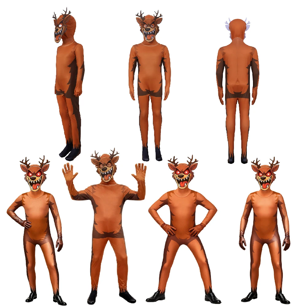 99 ليلة في الغابة الغزلان زي تأثيري الزي هالوين زي للطفل كابوس الرنة هدية عيد الميلاد