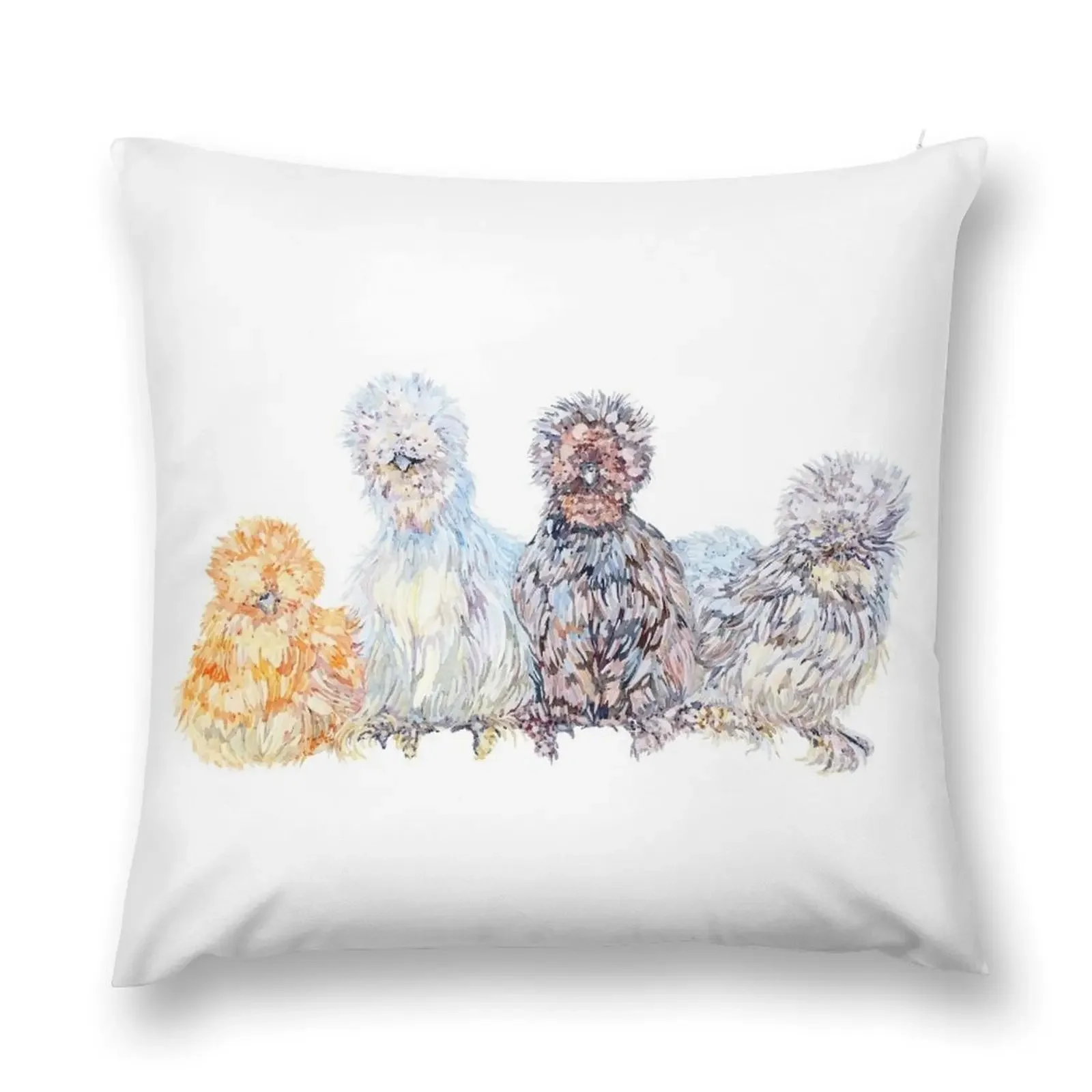 Silkie Chicken Huddle Throw Pillow Pillow Decor bed pillows christmas decorations 2025 pillow