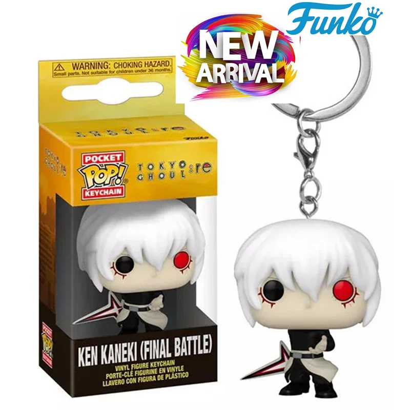 2024 FUNKO Pop Pocket Pop Keychain Toy Tokyo Ghoul Ken Kaneki (Final Battle) Vinyl Figure Keychains Toys for Children Gifts