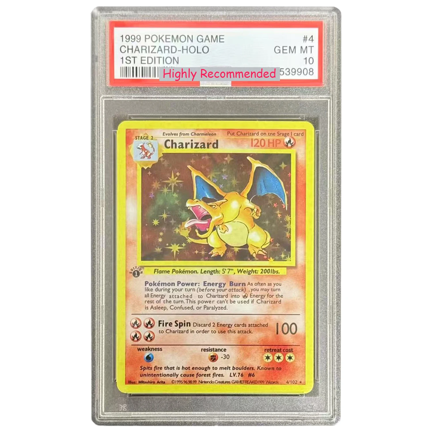 

Diy Ptcg английская коллекционная карта Charizard первого поколения, копия версии, 10 точек, рейтинг, классическая аниме-карта, игрушка