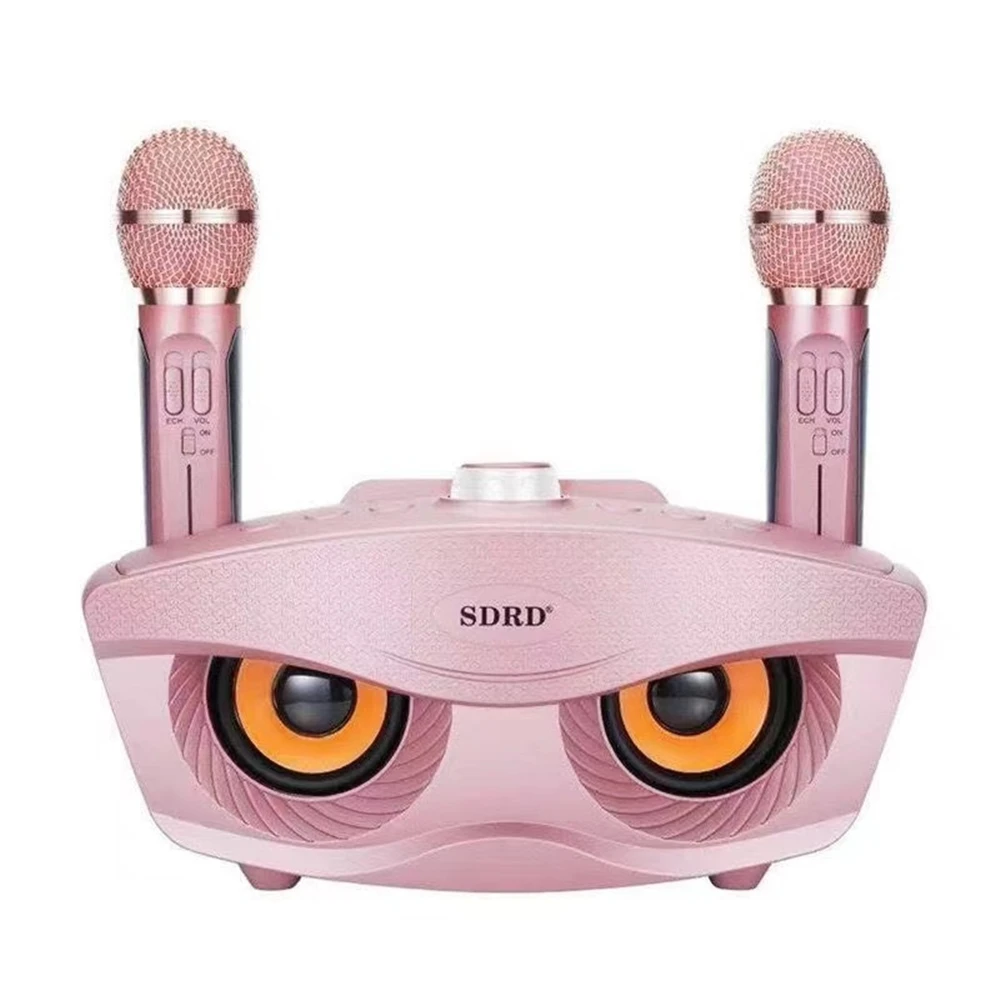 

Wholesale SD306 20W Bass Sound Family KTV 2 IN 1 Portable Karaoke BT Wireless Speaker With Dual Handheld Microphone Owl Speakers