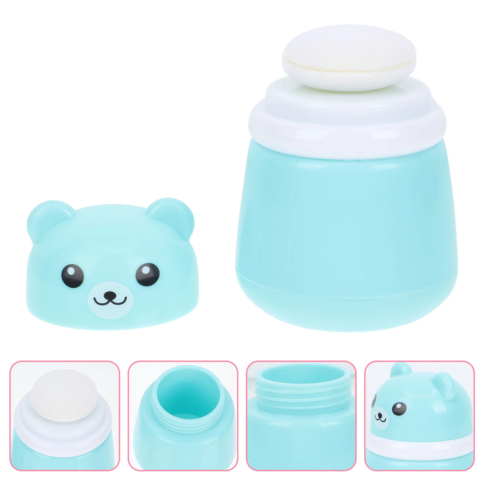 Powder Puff Box Cans Kit Container with Bottle Sponge Body Talcum Holders Infant Storage