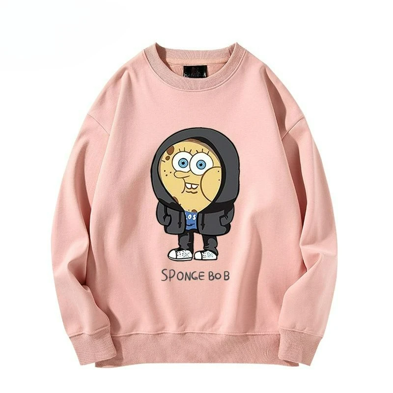 2025 SpongeBob SquarePants Jersey con estampado de estrellas para parejas Ropa infantil holgada y informal moderna y versátil