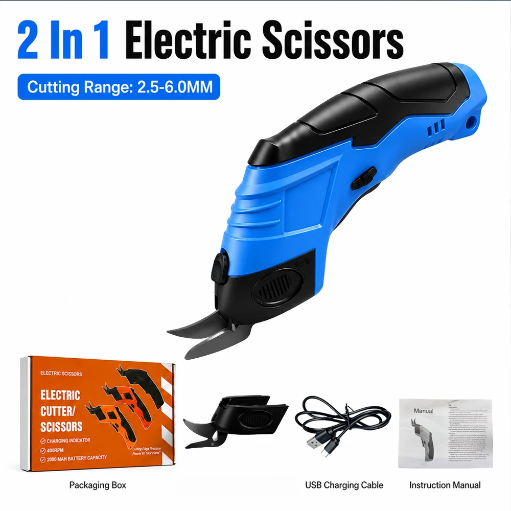 Cordless Electric Scissors Handheld Cutting Portable Fabric Cutter For Fabric Carpet Cloth Soft Leather DIY Sewing Craft Cutting