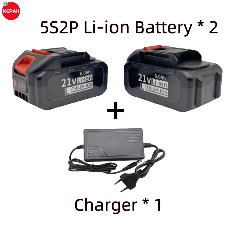 21V 6.0ah latest high current and high-power Li-ion battery for electric tools, suitable for BL1850, BL1840, BL1440 (196391-6)