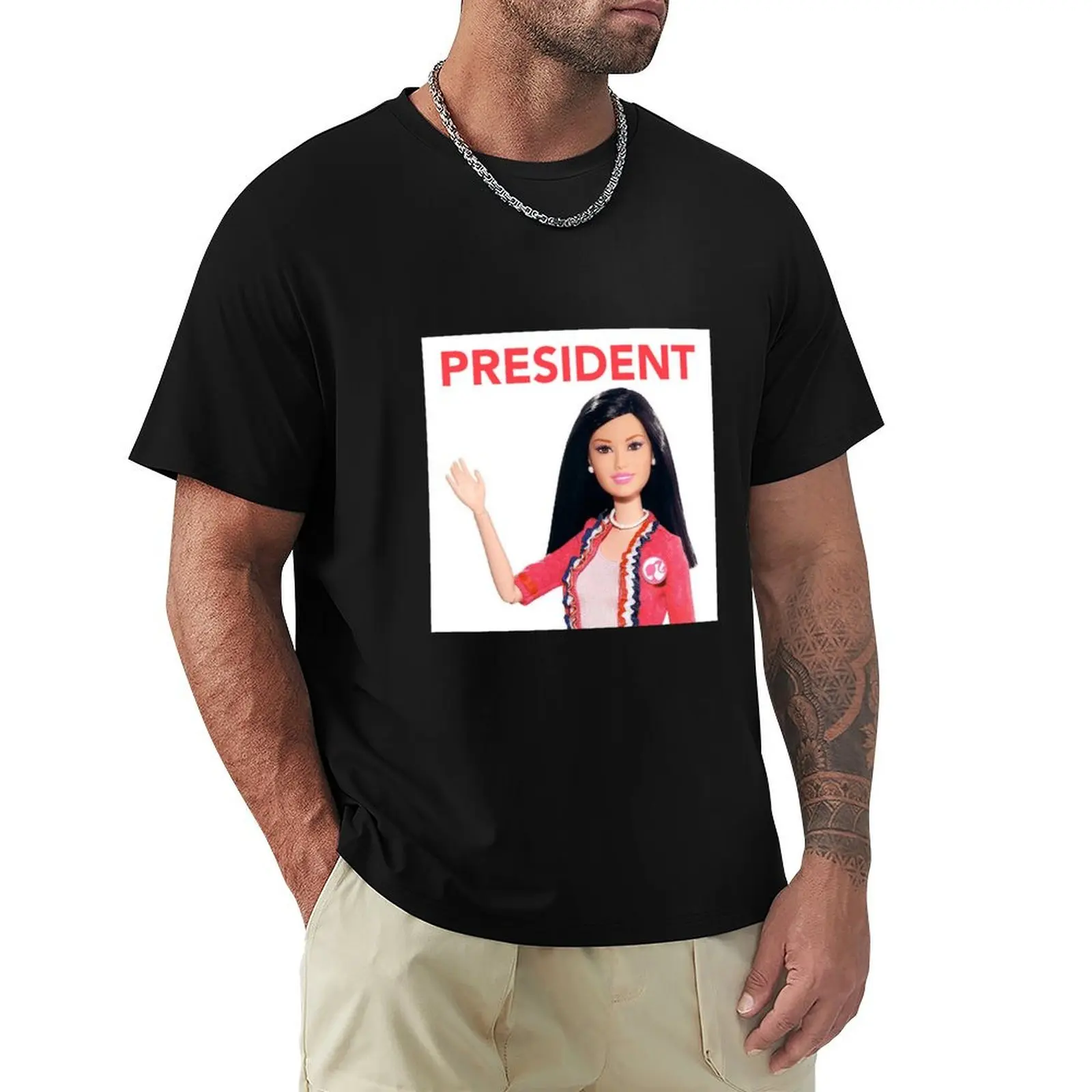 

President brunette Barbie doll T-Shirt shirts graphic tee oversized t shirt fruit of the loom mens t shirts