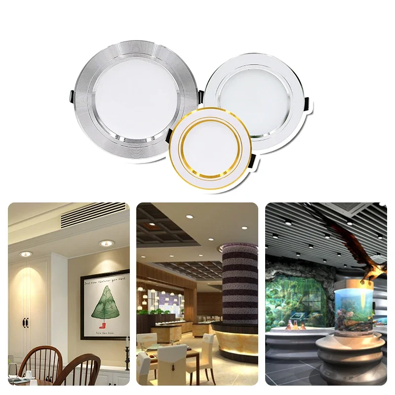 LED Downlight AC110V 220V Ultra-Thin 5W 9W 12W 15W 18W DC12V 24V Led Ceiling Light Recessed Downlights Round Led Panel Light