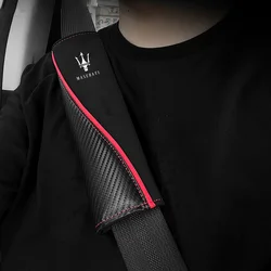 For Maserati Quattroporte Spyder Levante Coupe GranTurismo 2Pcs Car Seat Belt Cotton Cover Case Shoulder Pads Auto Accessories