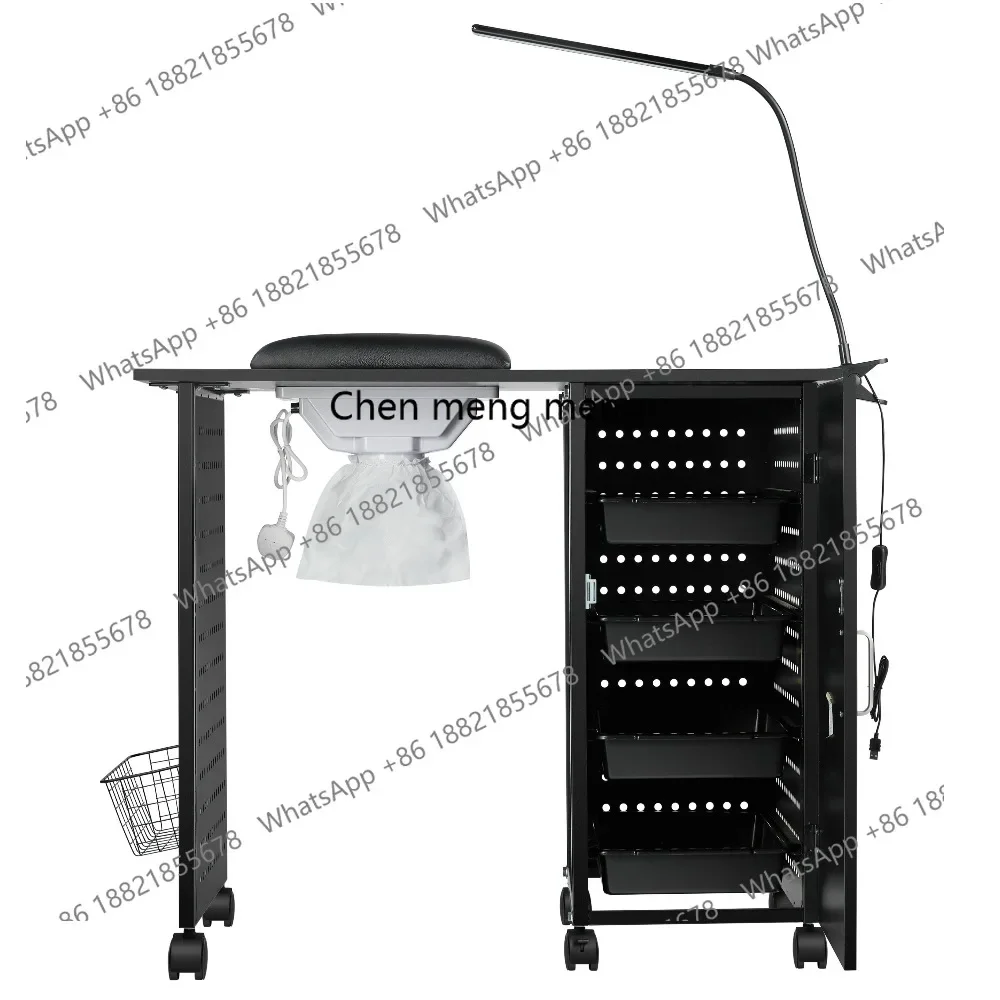 Multi-purpose folding manicure table manicure table with lamp iron wood furniture manicure table worktable