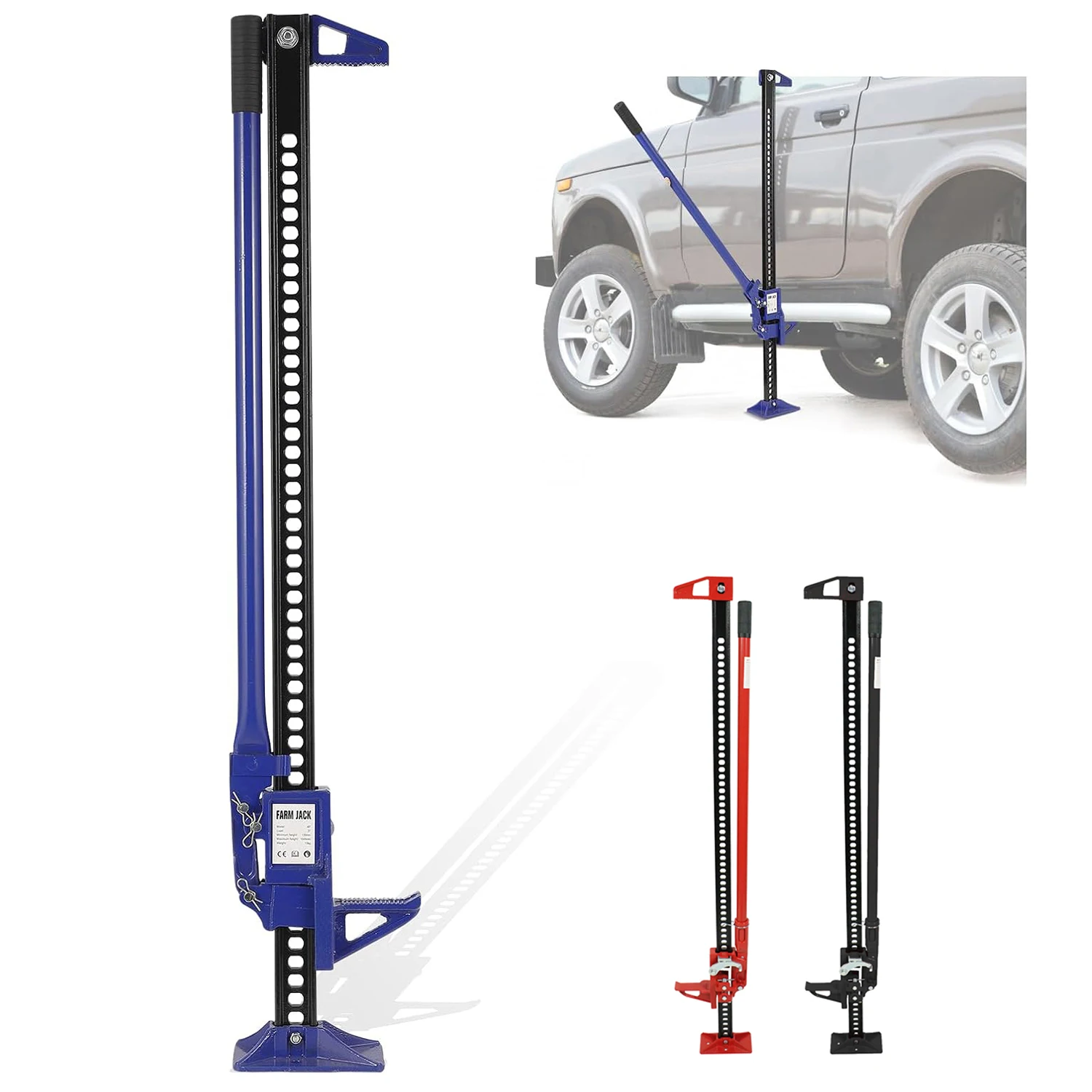 

3 Ton Farm Jack, 33"/48"/60" 6600Lbs High Lift Ratcheting Off Road Utility Jack For ATV UTV SUV Tractor Truck, Universal Jacks