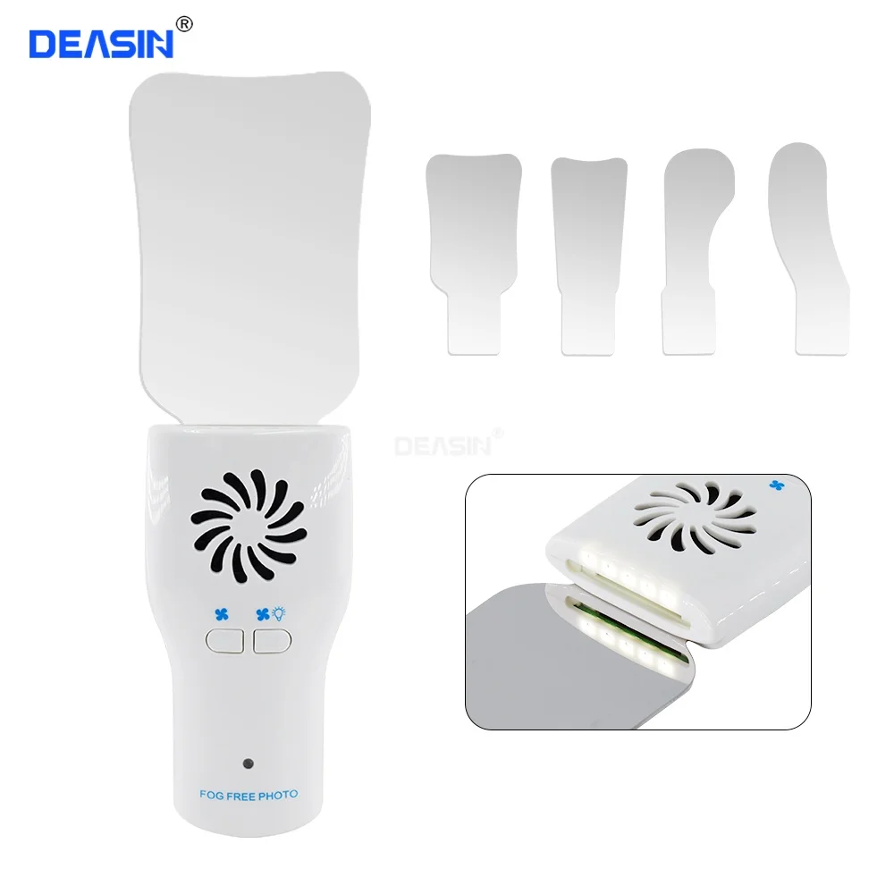 

Dental Anti-Fog Mirrors Set Fog Free Intraoral Photography Stainless Steel Mirror with LED Light