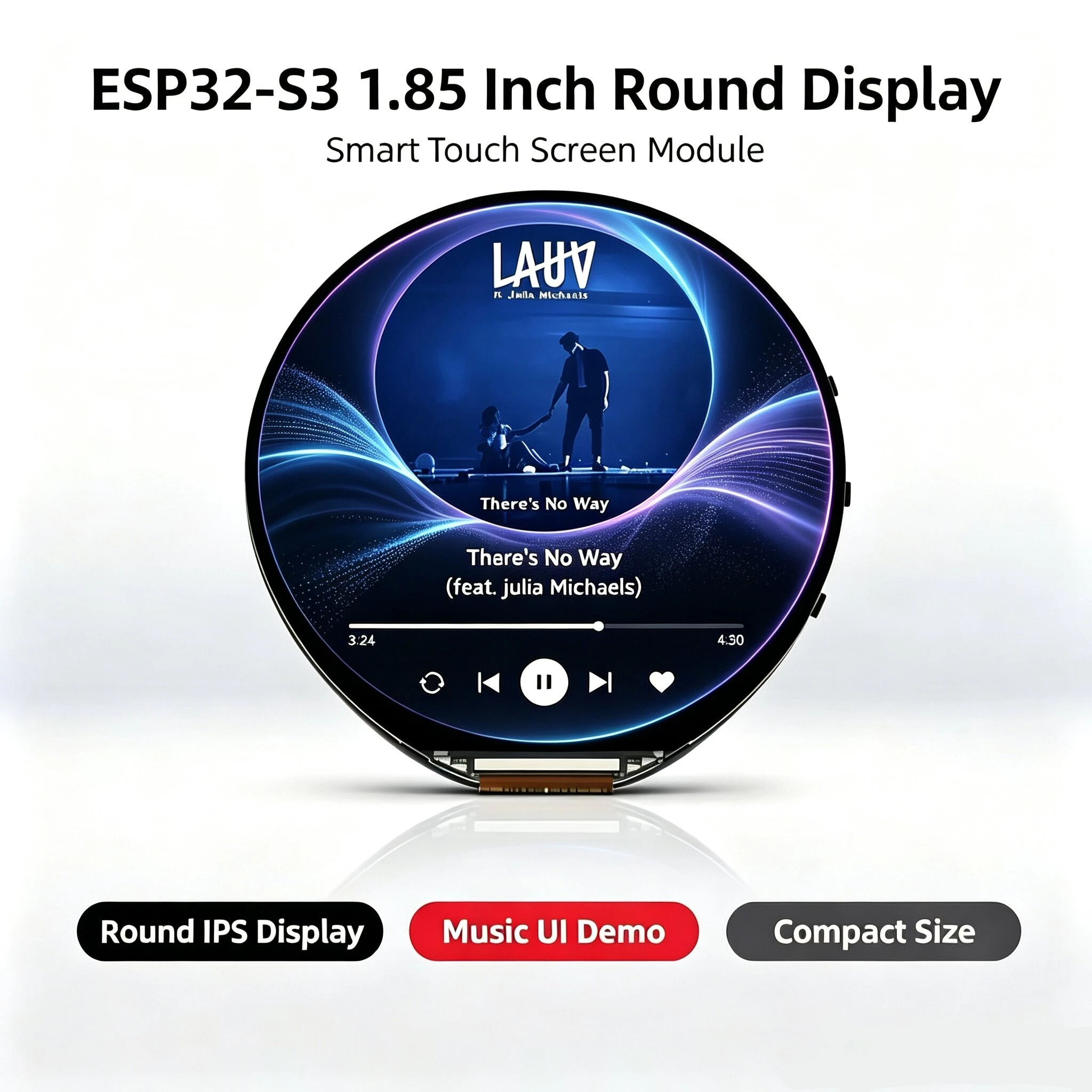ESP32-S3 1.85inch Round Display Development Board 360×360 Pixels 32-Bit LX7 Dual-Core Processor Optional Function