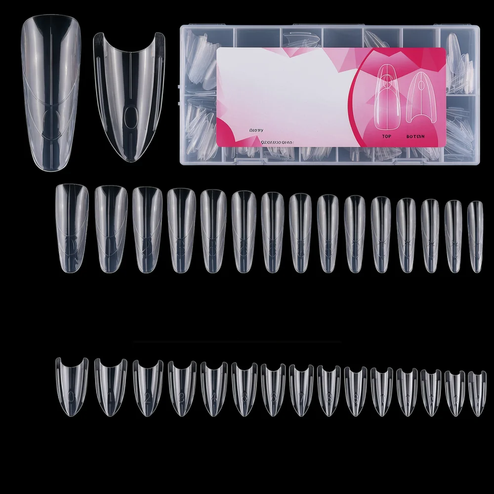 Professional Clear Dual Forms Nail Extension Tips Artificial Nails Building Molds Manicure Accessories For Salon Art