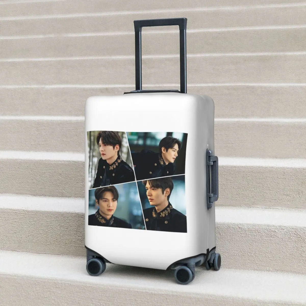 이민호 킹 핸섬 콜라주 여행 가방 커버 보호용 탄성 여행용 수하물 보호 커버 (18-32인치)