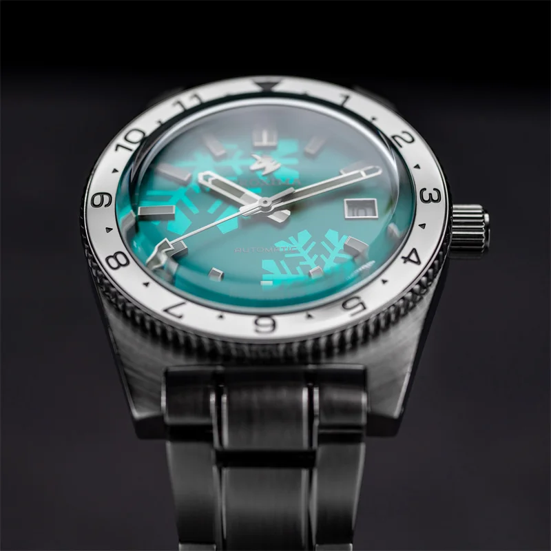 Proxima Men Luxury Watch Diver Automatic Mechanical Wristwatch 200M Waterproof Luminous Sapphire PT5000 SW200 Snowflake Dial