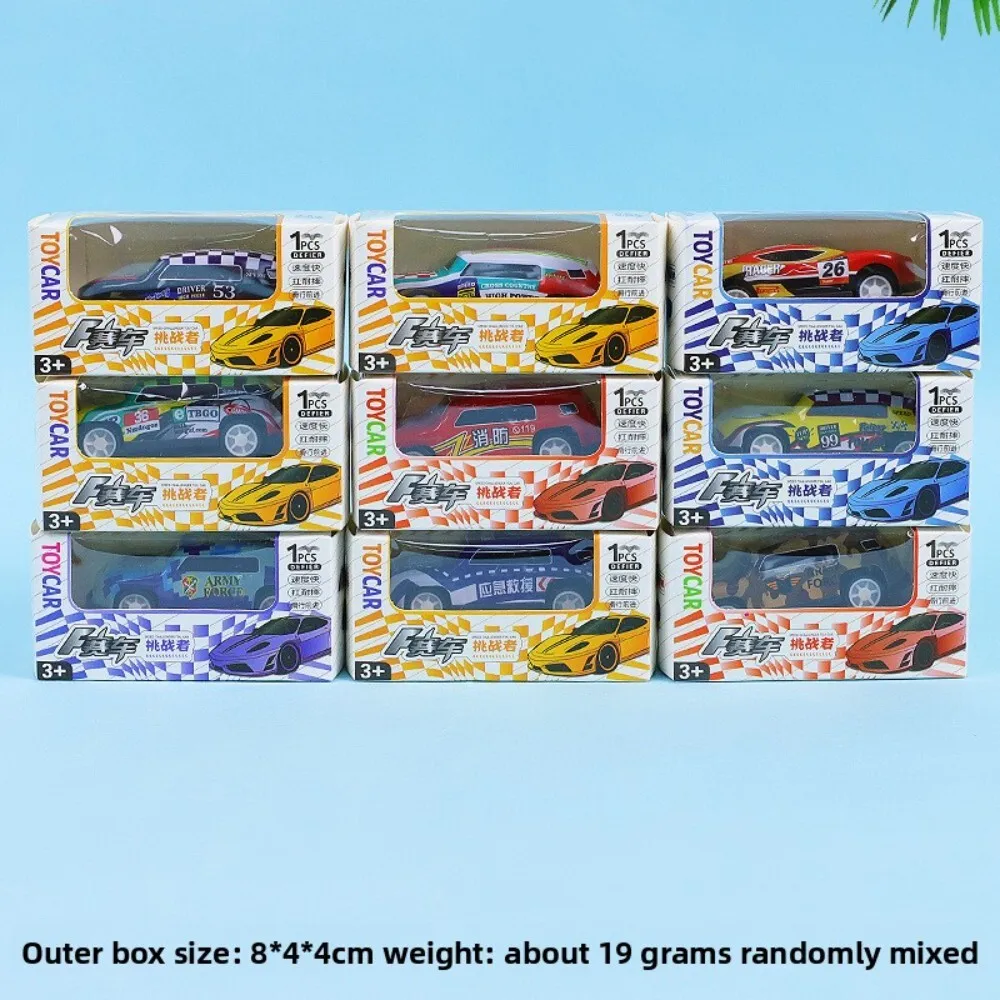 Childrens Boxed Pull Back Tin Car Toy Model Vehicle for Kids Racing Playtime Fun Party Favor Gift for Students and Boys