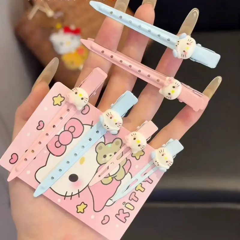 

8pcs Sanrio HelloKitty Kawaii Hair Clip Cute Solid Color Series Anime Cartoon Girl Headwear Hairclip Girl's Holiday BirthdayGift