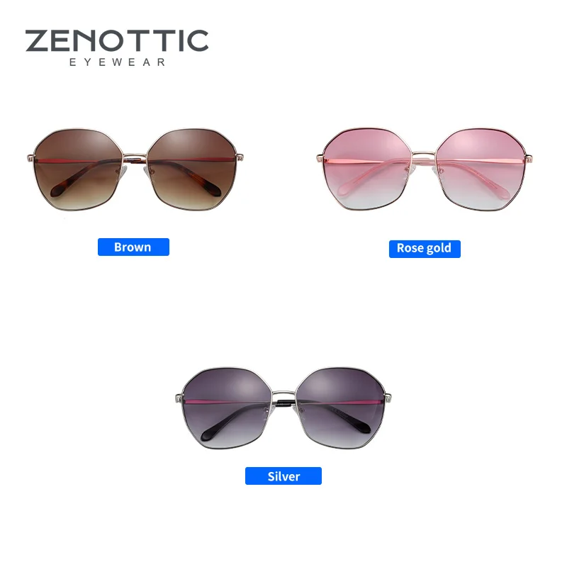 ZENOTTIC Alloy Cat Eye Sunglasses Women Oversized Butterfly Gradient Lens Sun Glasses Female UV400 Protection Driving Eyewear