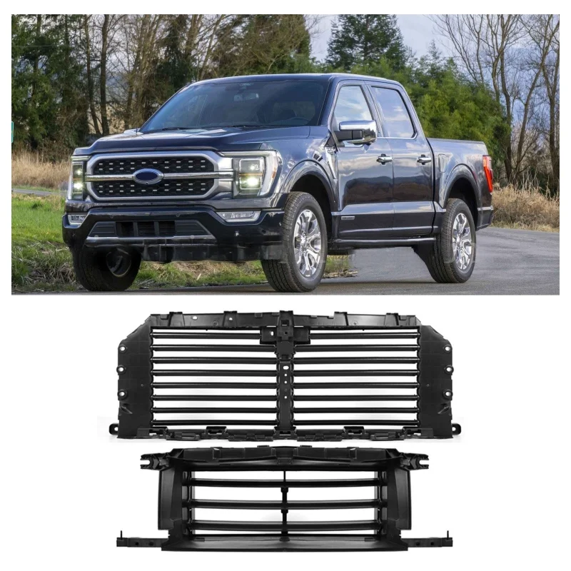 

Compatible With 2021 2022 2023 2024 Raptor For F150 Front Bumper Electronic Air Deflector Radiator Grille Grill Accessories