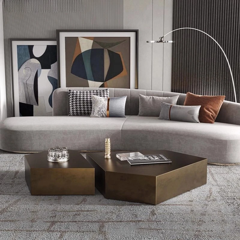 Stainless steel small apartment living room floor-to-ceiling household coffee table