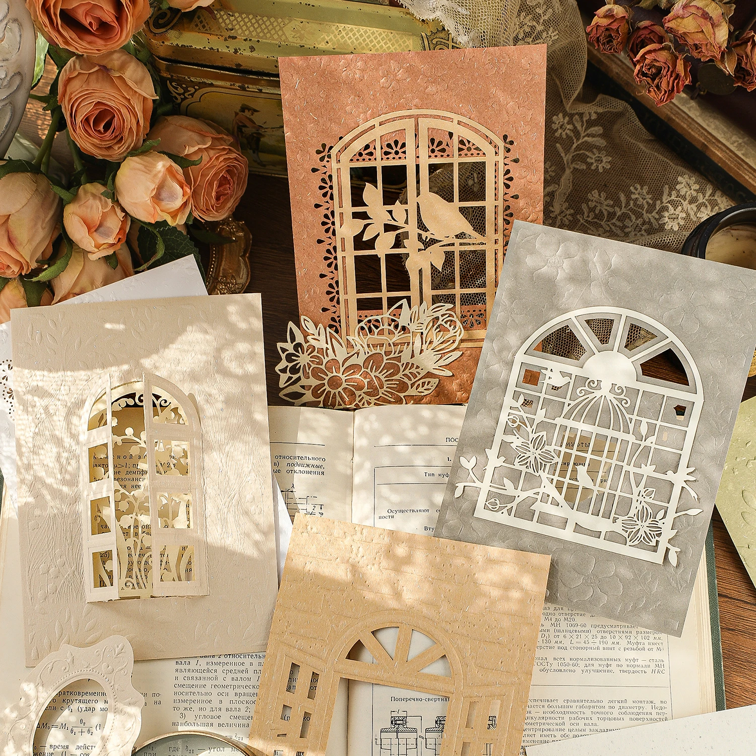 6PCS/LOT Notebook Library series retro creative paper memo pad